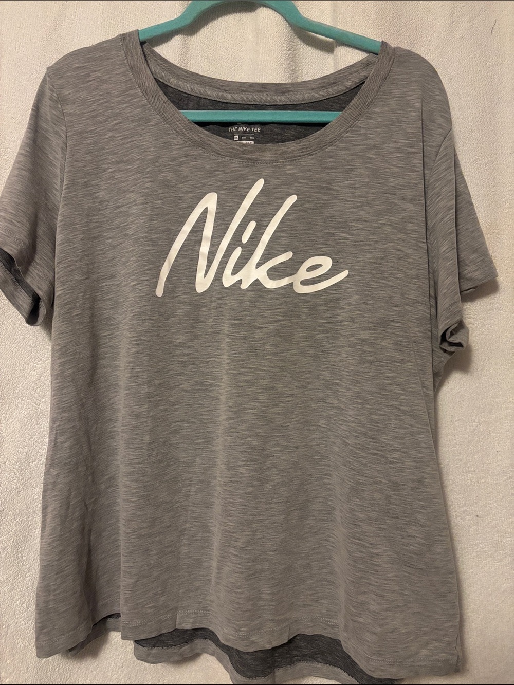 Nike Gray Script Logo Short Sleeve Tee